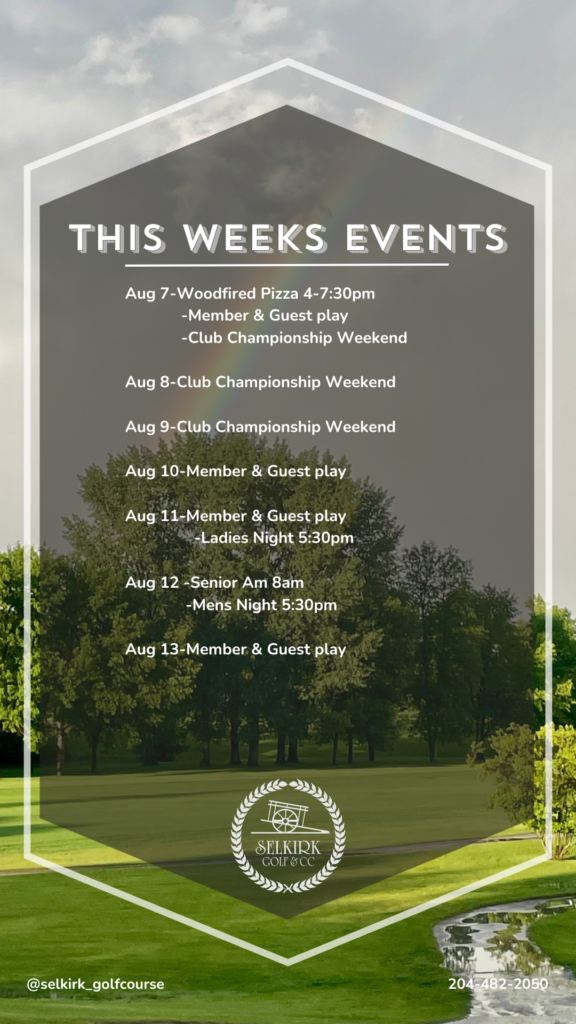 Events for the Week Aug7