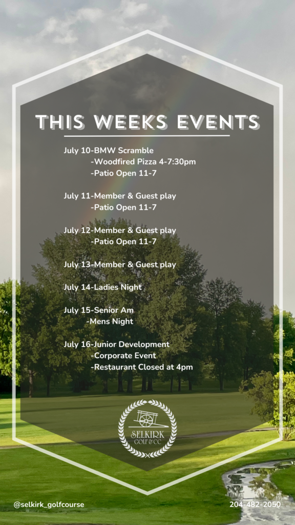 Events for the Week july 10