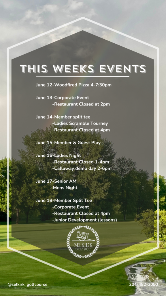 Events for the Week june 12