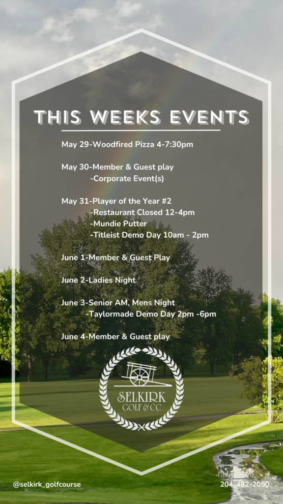 Events for the Week may 31